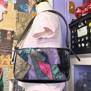 Giannini Y2K Patchwork Faux Leather Shoulder Bag